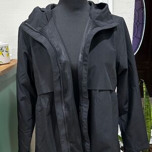 NWT, Black, girls, waterproof full zip jacket